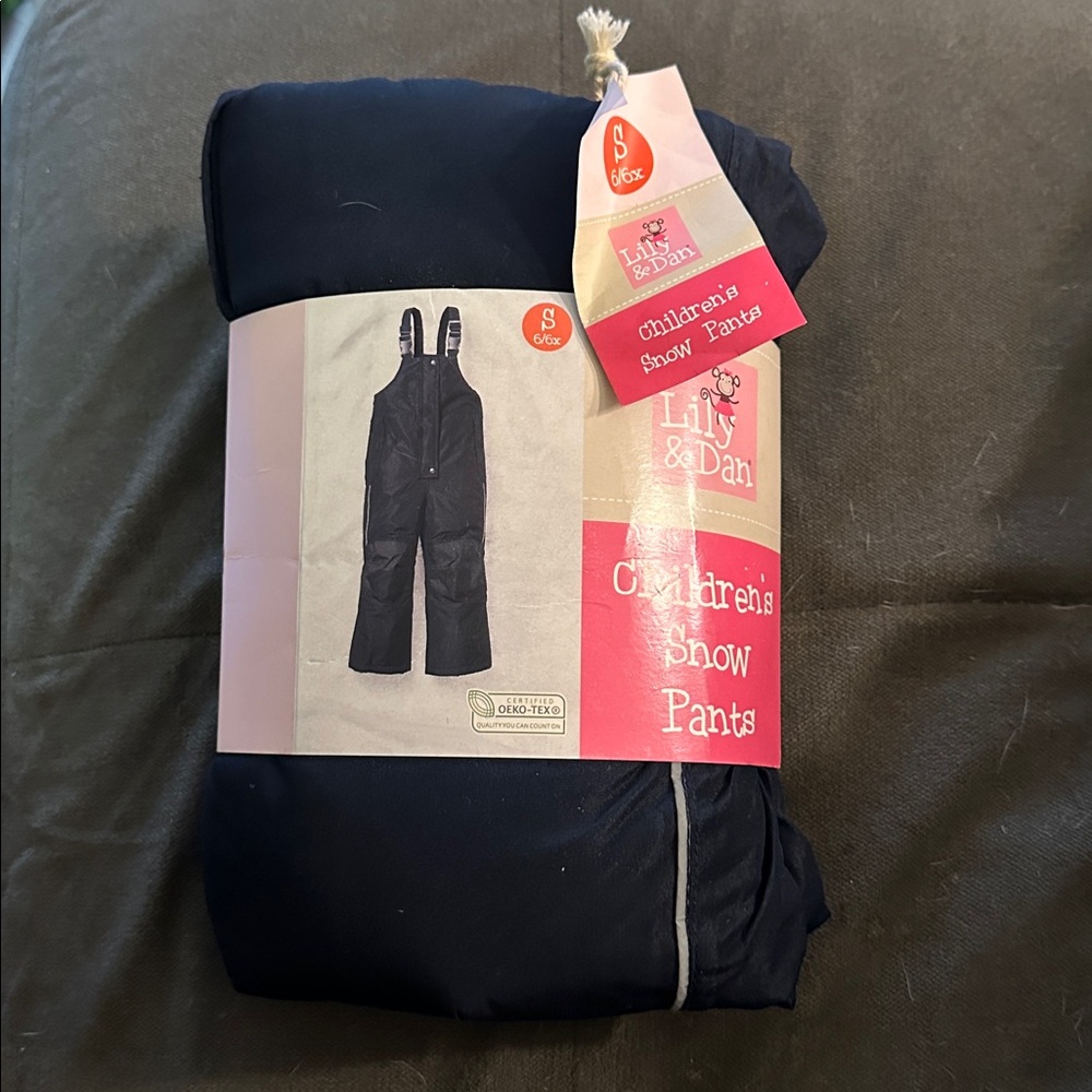 Children’s Lily and Dan snow bib in blue new in package